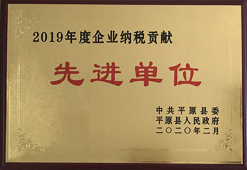 2019年度平原县企业纳税贡献先进单位